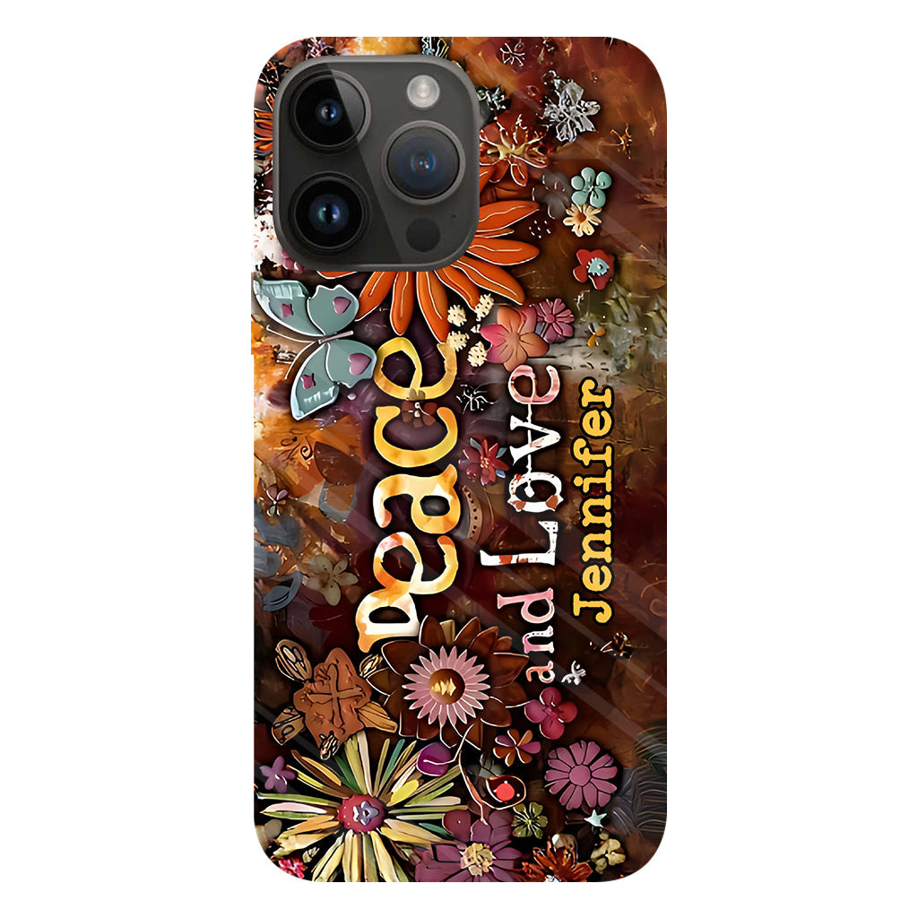 Frieden und Liebe – Personalisierte Handyhülle im Hippie-Stil mit Vollprint