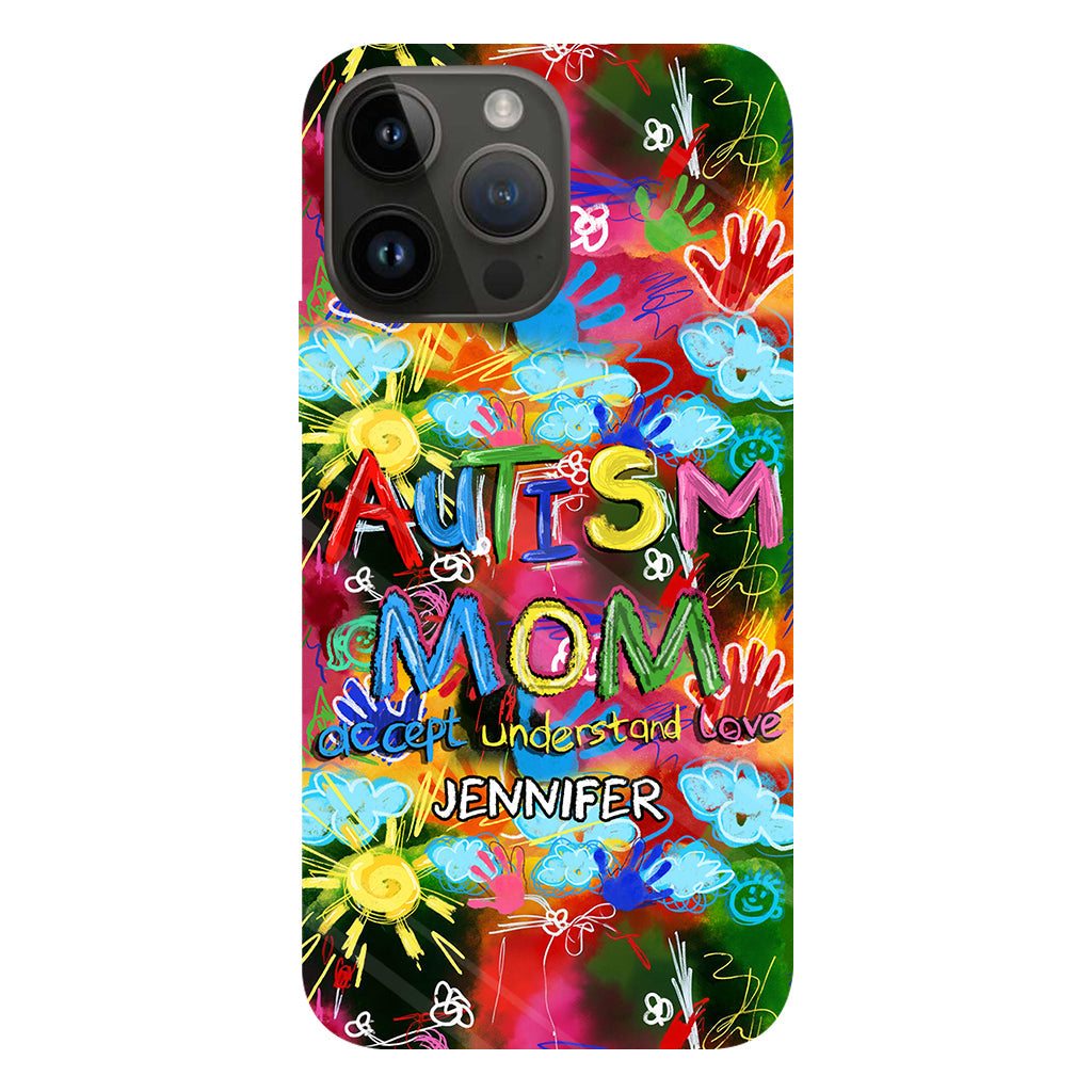 Maman d'un enfant autiste - Coque de téléphone personnalisée avec impression intégrale pour la sensibilisation à l'autisme