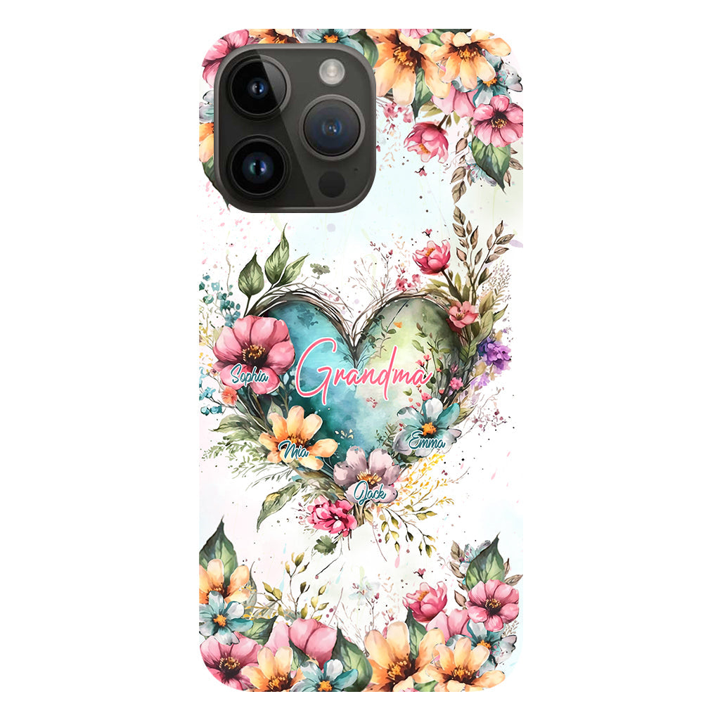 Grandma's Mom's Flowers - Personalized Grandma Full Print Phone Case