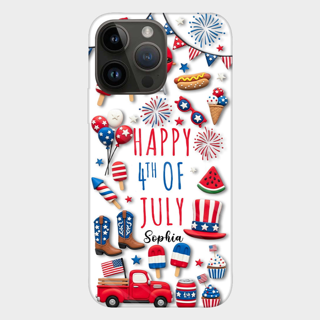 Joyeux 4 juillet ! Coque de téléphone personnalisée avec impression intégrale pour la fête nationale américaine (4 juillet).