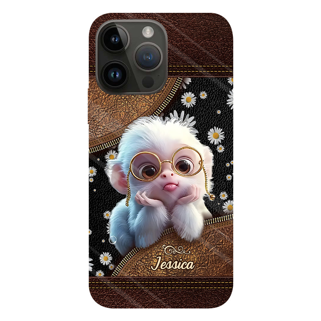 Coque de téléphone personnalisée avec imprimé intégral représentant un singe mignon