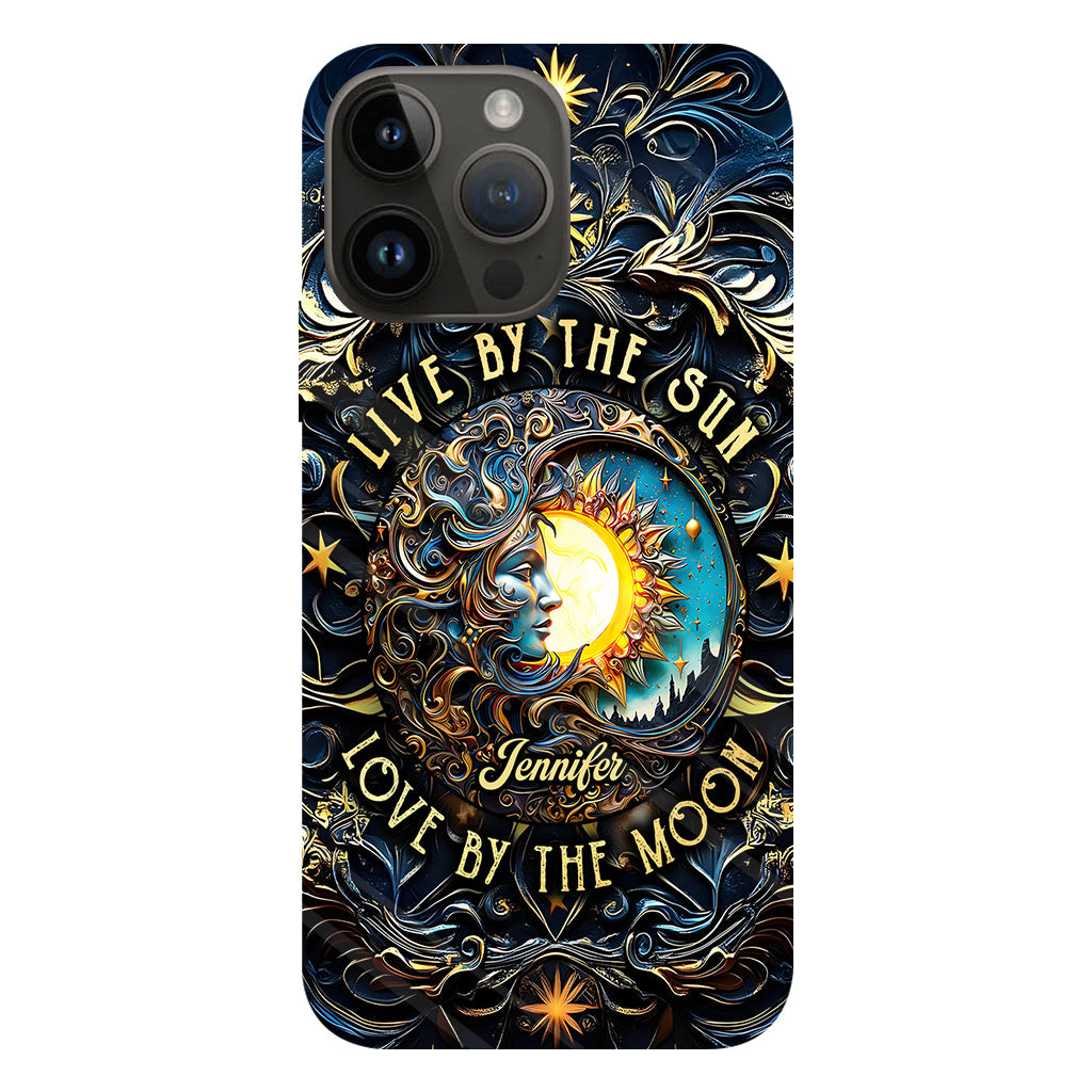 Vivre selon le soleil, aimer selon la lune - Coque de téléphone personnalisée style hippie avec imprimé intégral
