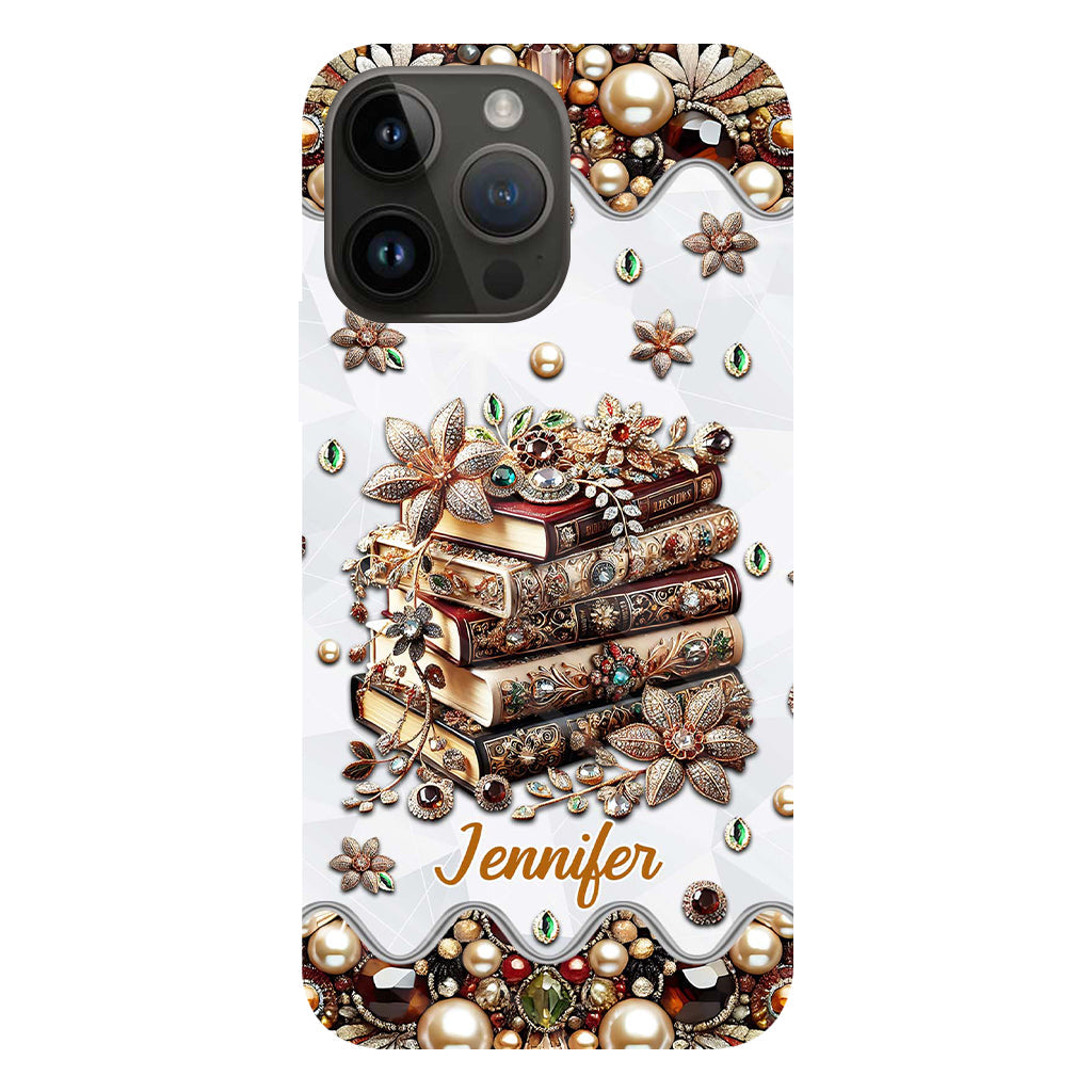 Une fille qui aime les livres - Coque de téléphone personnalisée avec impression intégrale d'un livre