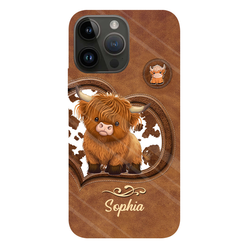 Coque de téléphone personnalisée avec imprimé vache des Highlands - Mignonne vache des Highlands