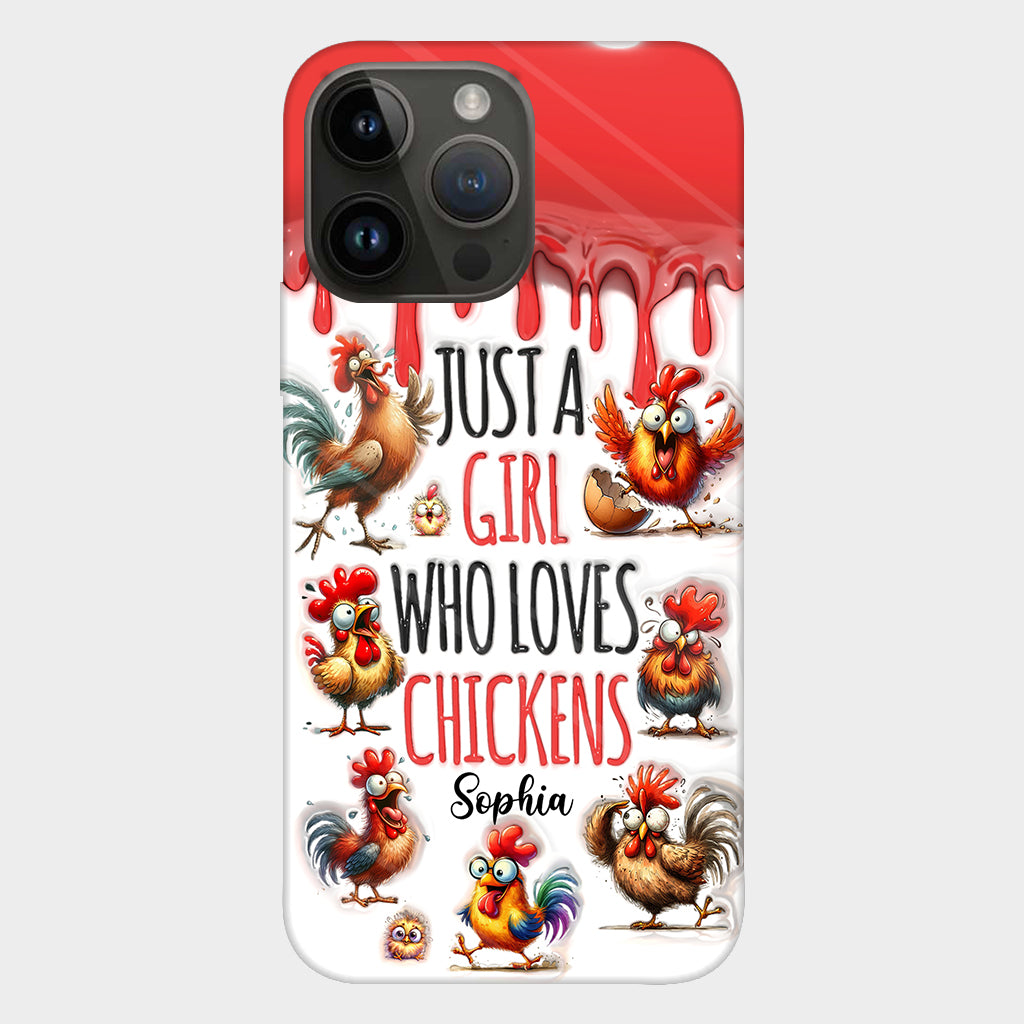 Une fille qui adore le poulet - Coque de téléphone personnalisée avec motif poulet intégral