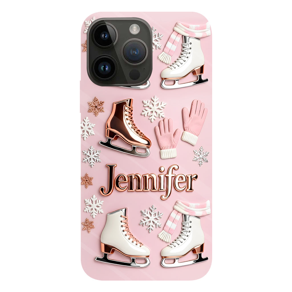 Le patinage sur glace me rend heureux - Coque de téléphone personnalisée avec impression intégrale sur le thème du patinage sur glace