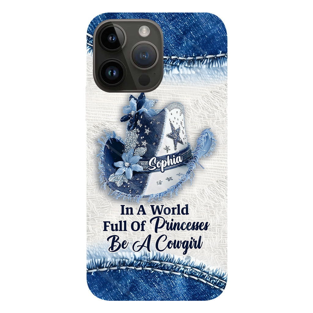 Dans un monde plein de princesses - Coque de téléphone personnalisée avec motif cowgirl