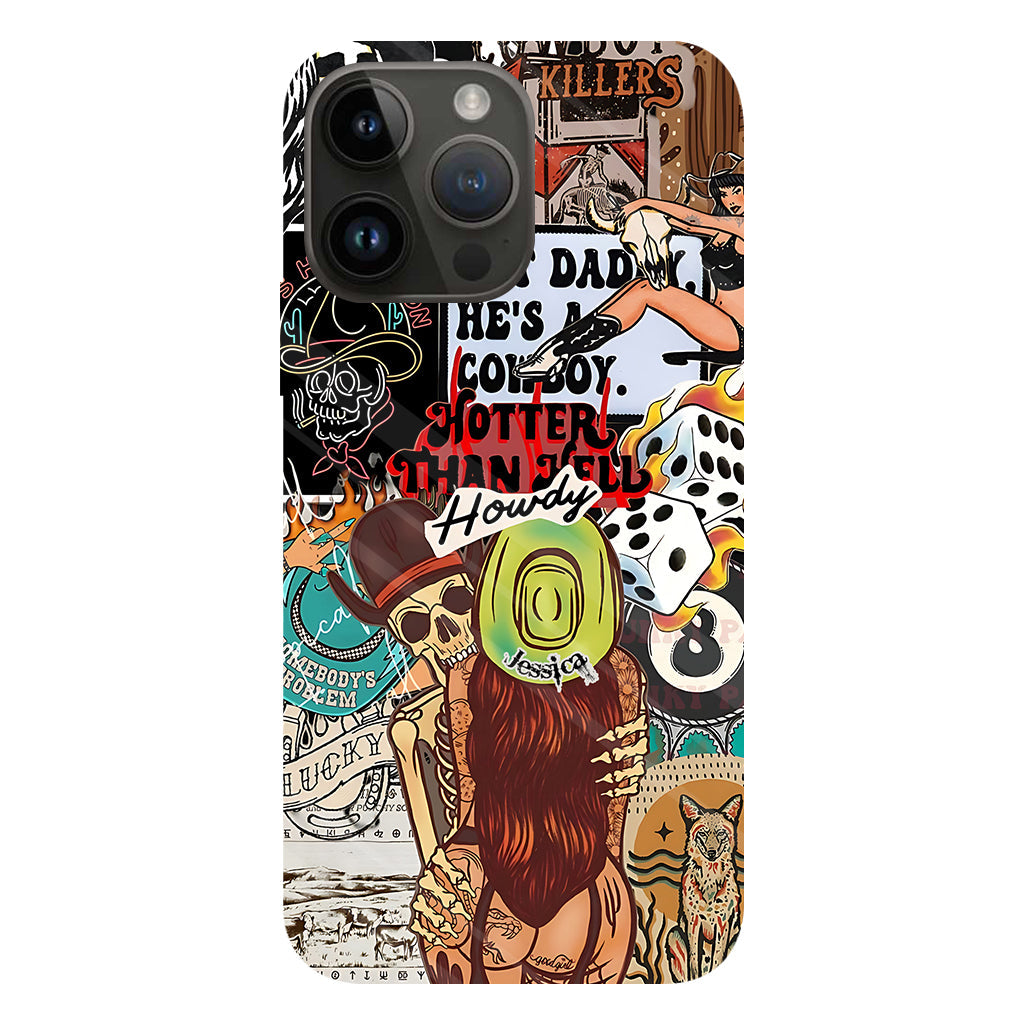 Salut Cowgirl ! Coque de téléphone personnalisée avec motif cowgirl