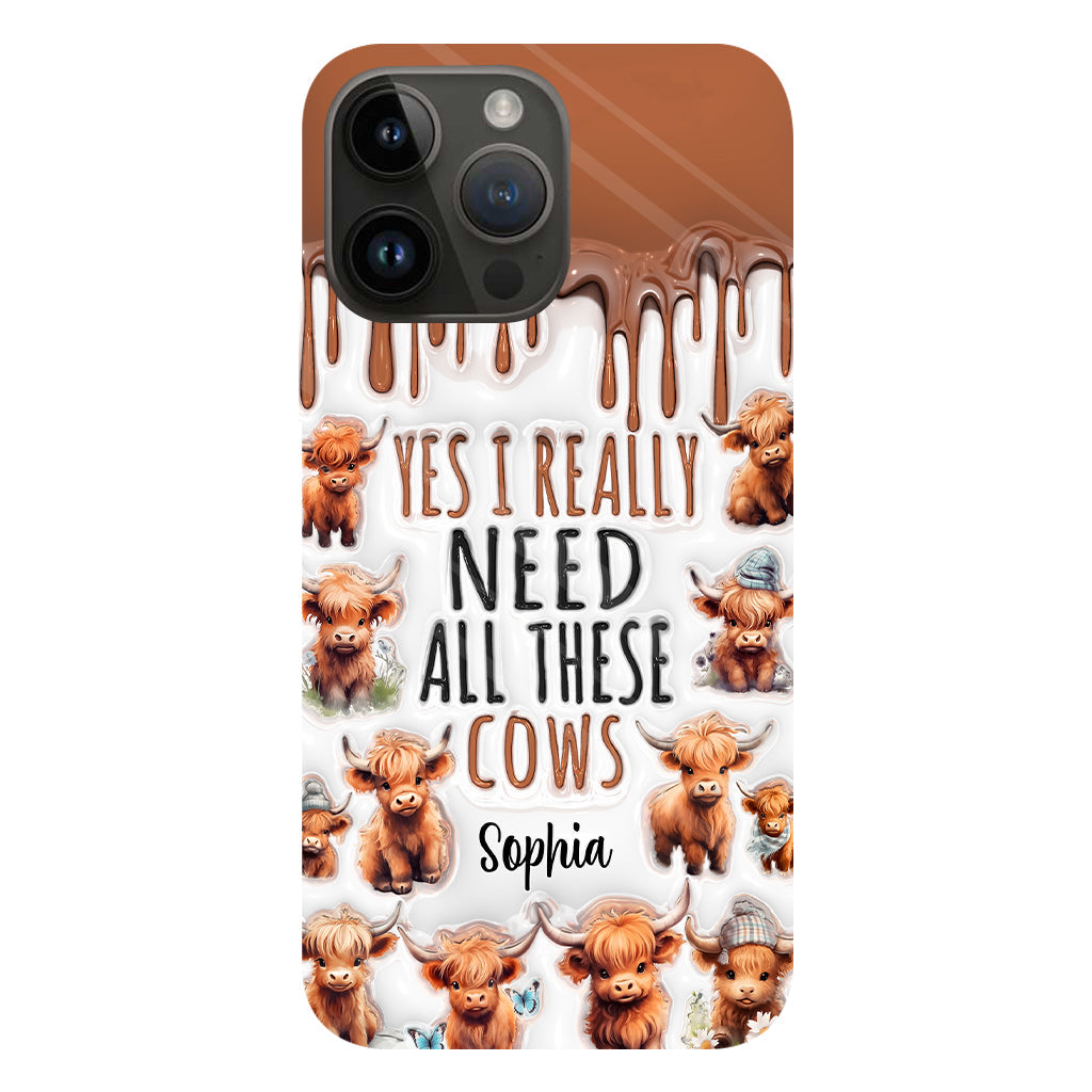 Oui, j'ai vraiment besoin de toutes ces vaches - Coque de téléphone personnalisée avec impression intégrale