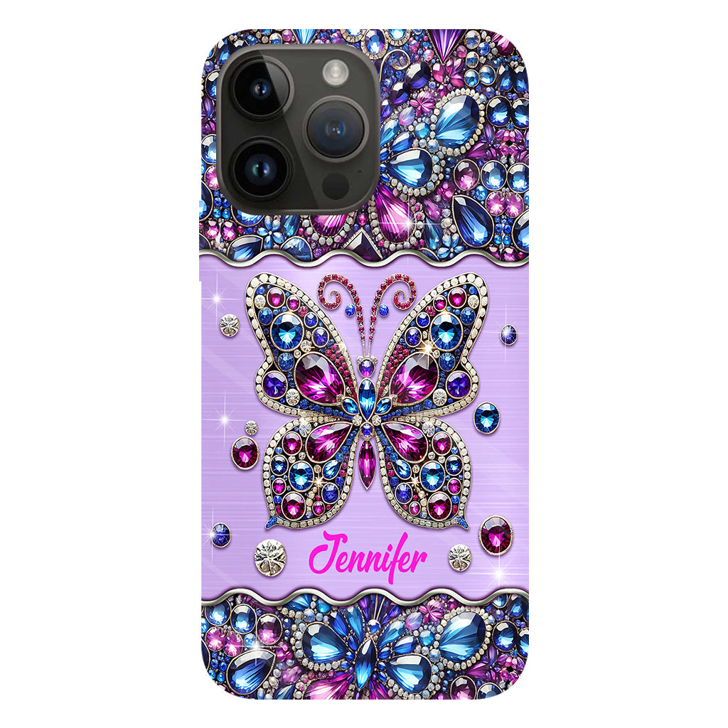 Glitzernder Schmetterling – Personalisierte Handyhülle mit Schmetterlingsmotiv