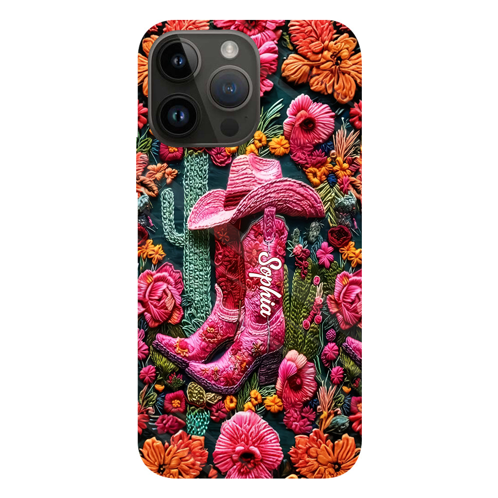 Pink Cowgirl – Personalisierte Handyhülle im Country-Girl-Stil mit Volldruck