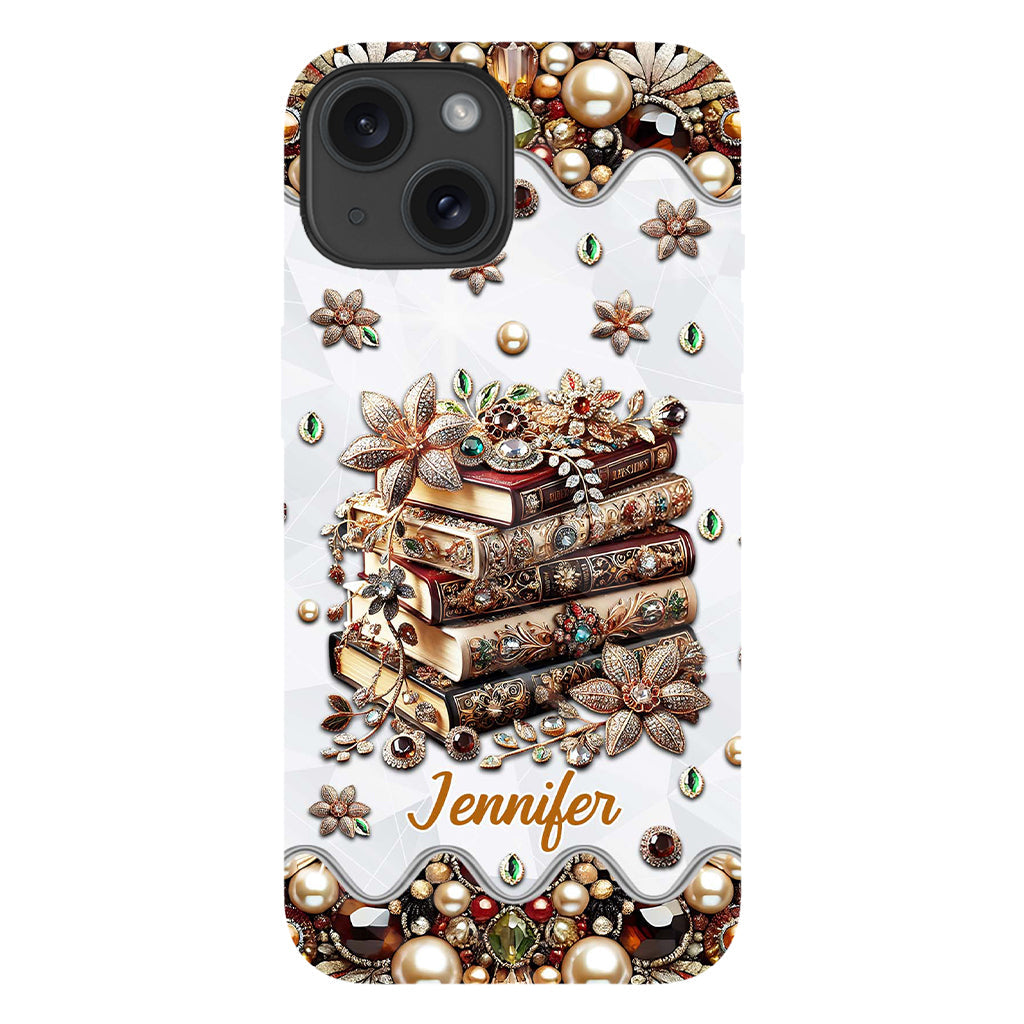 Une fille qui aime les livres - Coque de téléphone personnalisée avec impression intégrale d'un livre