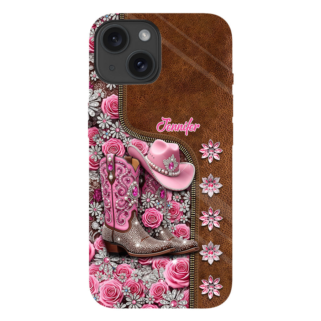 Wunderschöne Cowboystiefel - Personalisierte Handyhülle mit Cowgirl-Vollprint