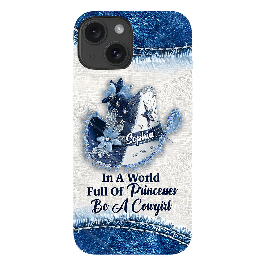 Dans un monde plein de princesses - Coque de téléphone personnalisée avec motif cowgirl