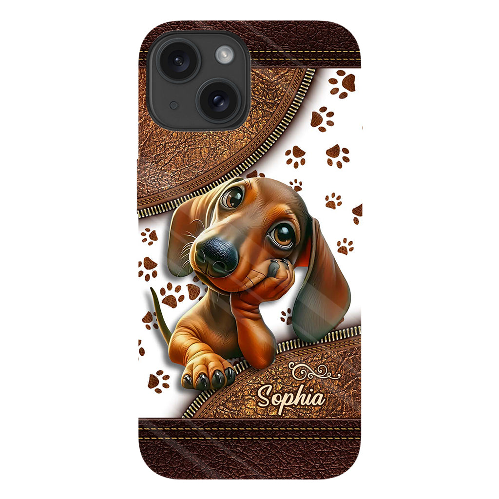 Cute Dachshund - Personalized Dog Full Print Phone Case