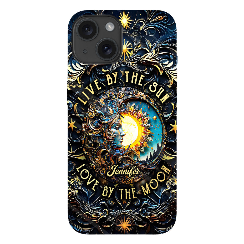 Vivre selon le soleil, aimer selon la lune - Coque de téléphone personnalisée style hippie avec imprimé intégral
