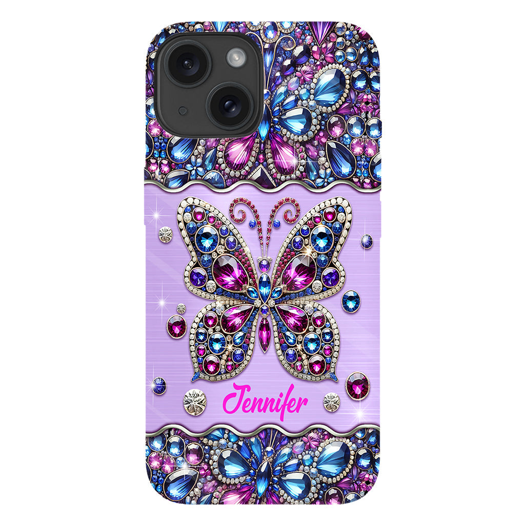 Glitzernder Schmetterling – Personalisierte Handyhülle mit Schmetterlingsmotiv