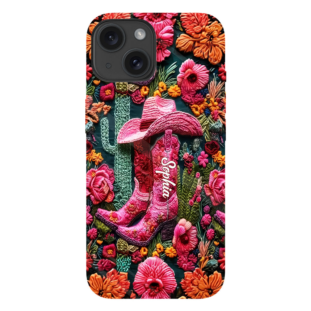 Pink Cowgirl – Personalisierte Handyhülle im Country-Girl-Stil mit Volldruck
