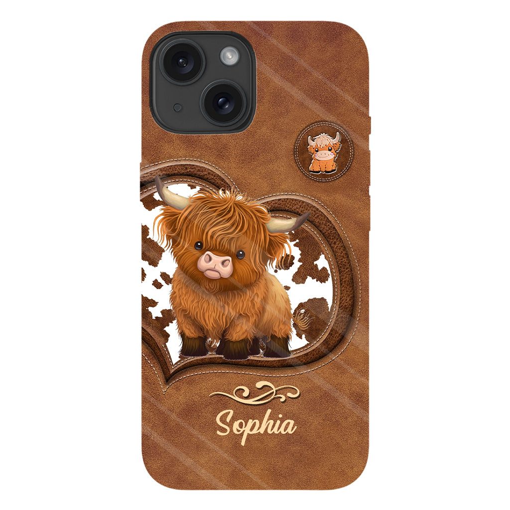 Coque de téléphone personnalisée avec imprimé vache des Highlands - Mignonne vache des Highlands
