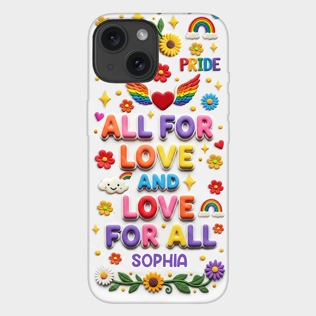 Alles für die Liebe und Liebe für alle – Personalisierte Handyhülle mit LGBT-Unterstützung und Vollbild-Print