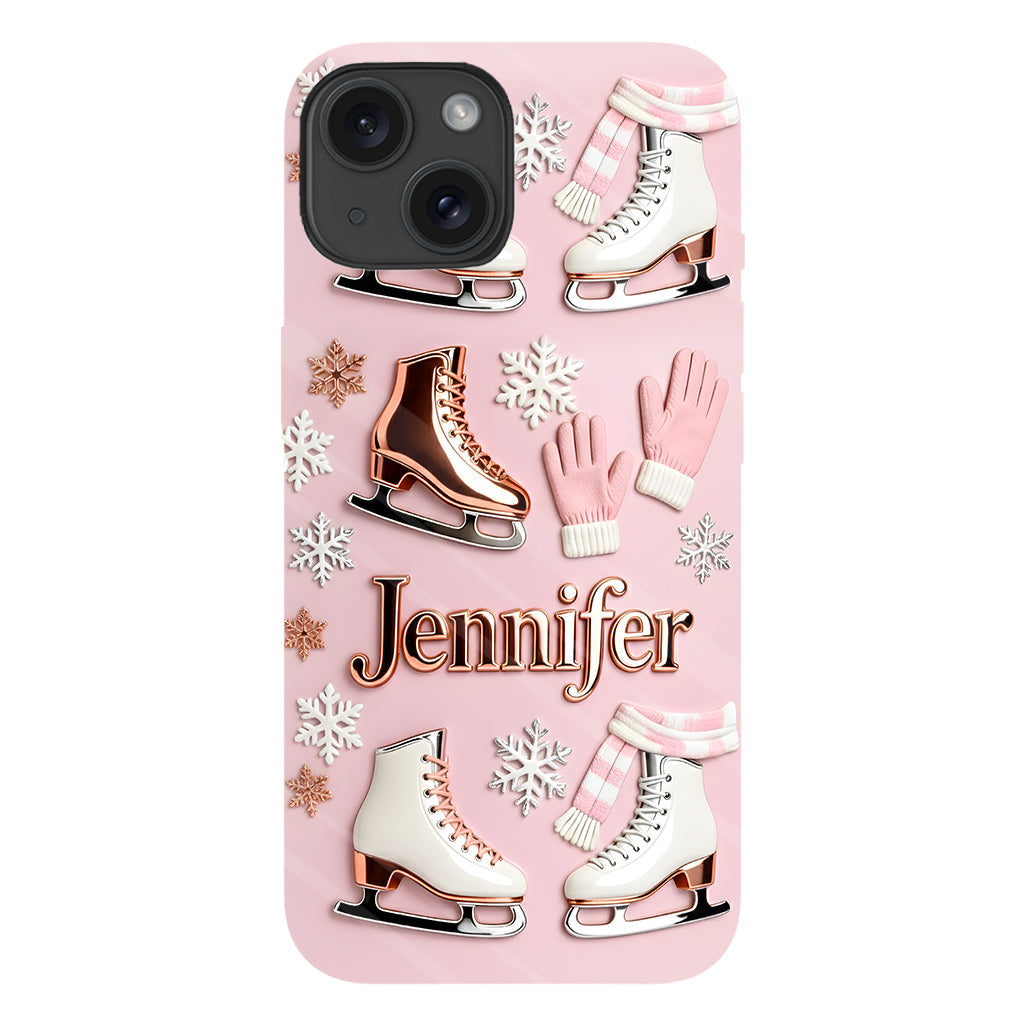 Le patinage sur glace me rend heureux - Coque de téléphone personnalisée avec impression intégrale sur le thème du patinage sur glace
