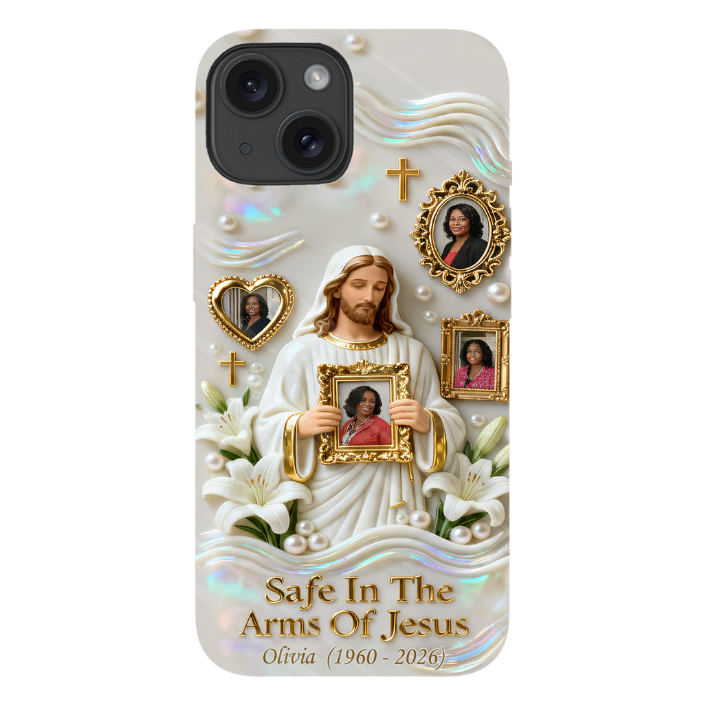 Sauver dans les bras de Jésus - Coque de téléphone commémorative personnalisée avec impression intégrale