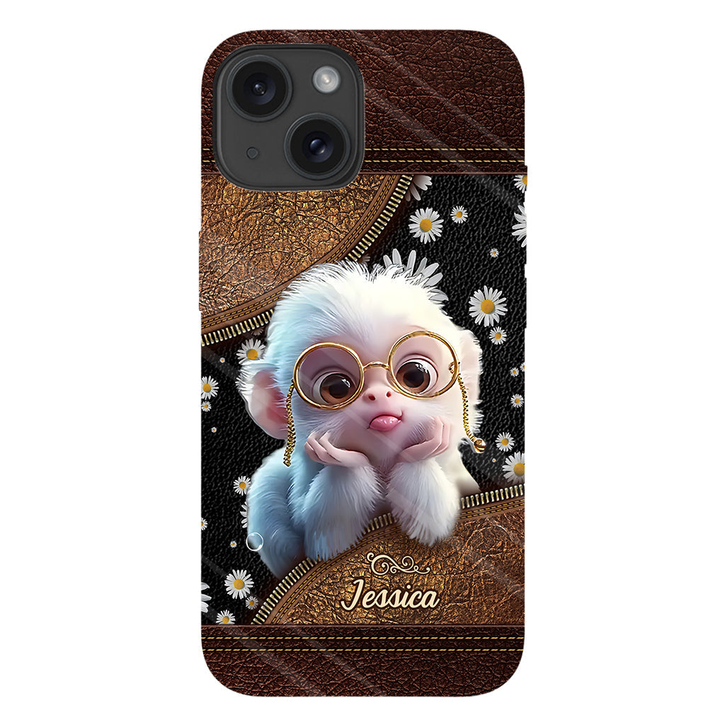 Coque de téléphone personnalisée avec imprimé intégral représentant un singe mignon