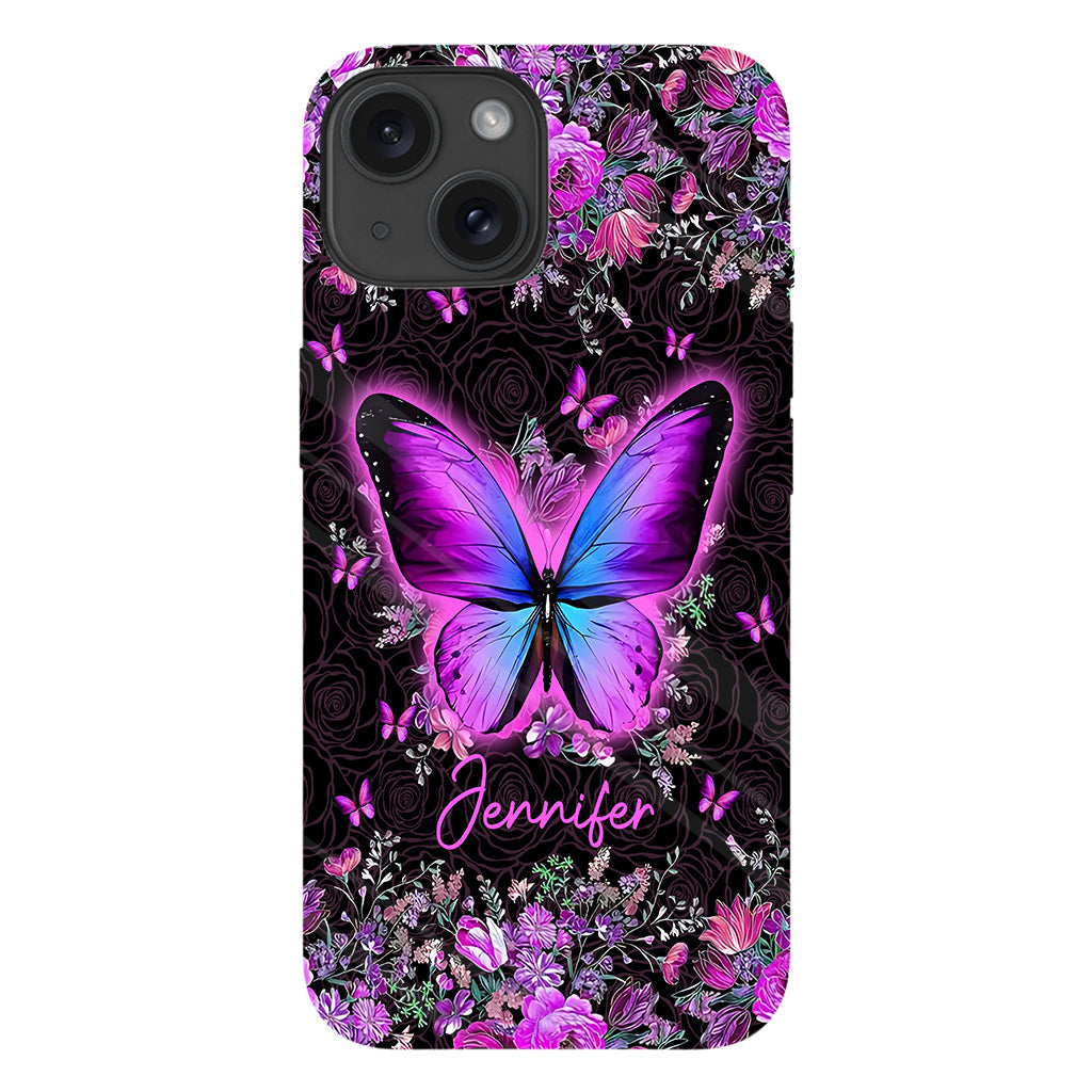 Coque de téléphone personnalisée avec motif papillons « J’adore les papillons »