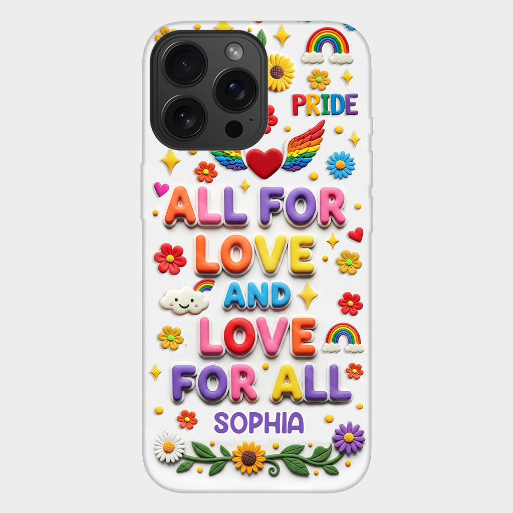 Alles für die Liebe und Liebe für alle – Personalisierte Handyhülle mit LGBT-Unterstützung und Vollbild-Print