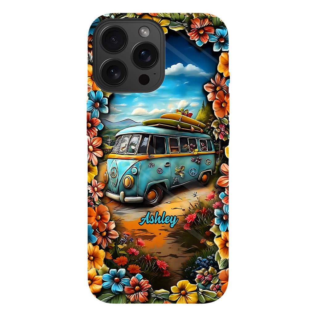 Coque de téléphone personnalisée Hippie Van - Motif hippie intégral