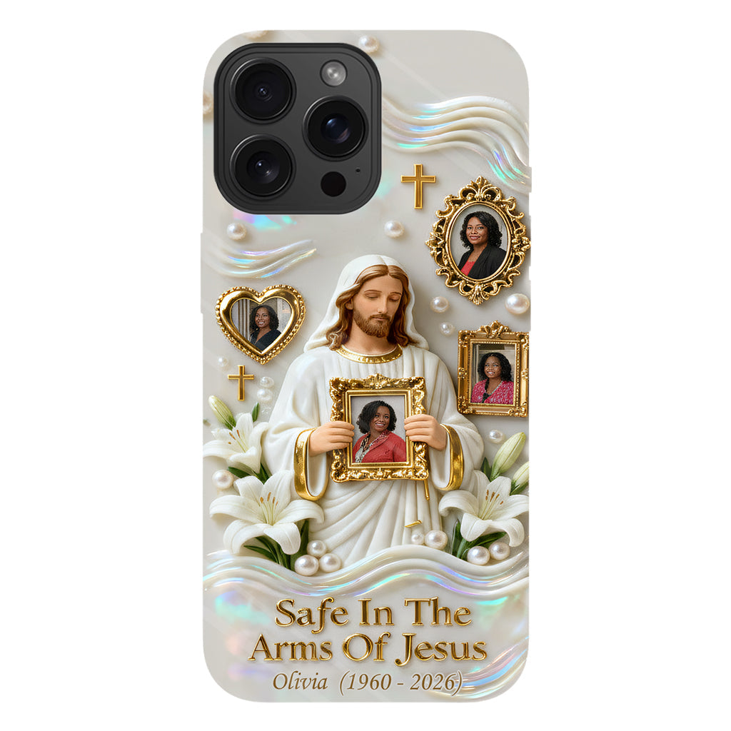 Sauver dans les bras de Jésus - Coque de téléphone commémorative personnalisée avec impression intégrale