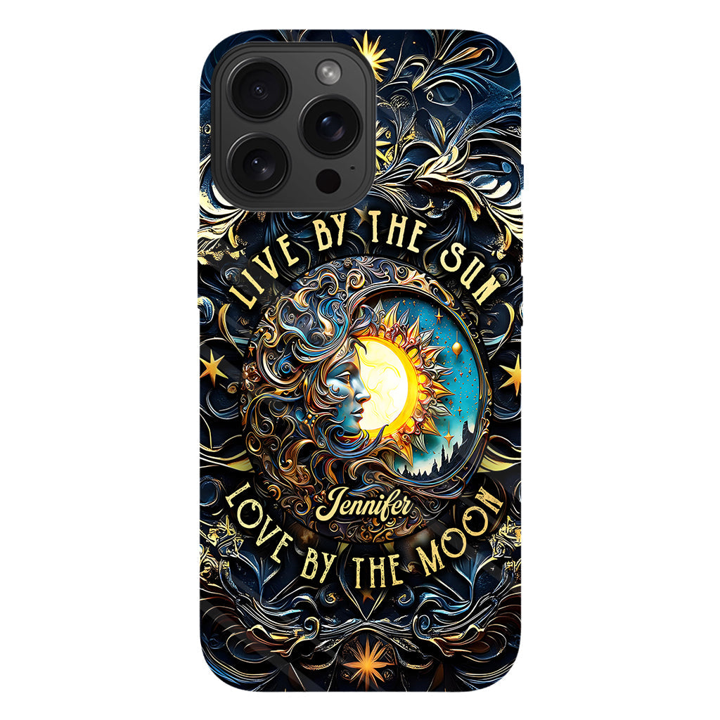Vivre selon le soleil, aimer selon la lune - Coque de téléphone personnalisée style hippie avec imprimé intégral