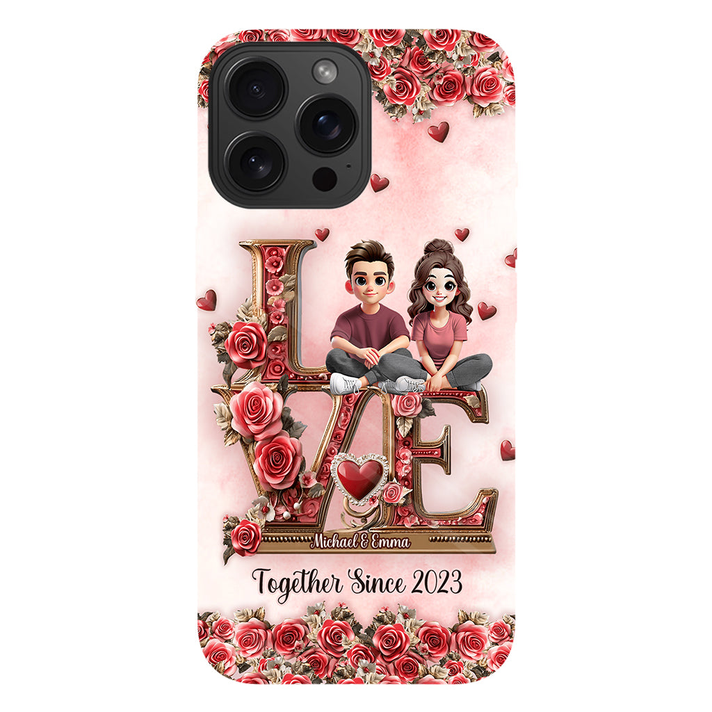 I Love You Forever - Personalized Couple Full Print Phone Case