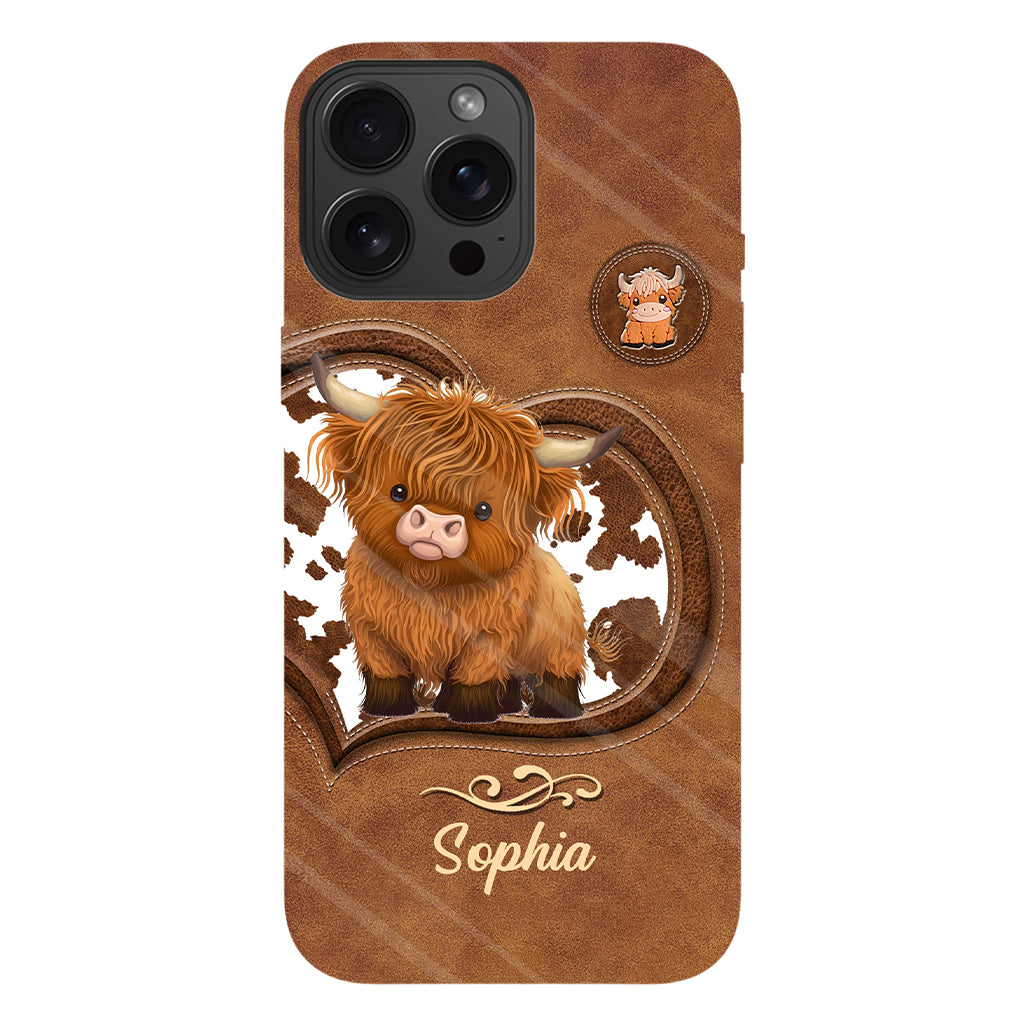 Coque de téléphone personnalisée avec imprimé vache des Highlands - Mignonne vache des Highlands