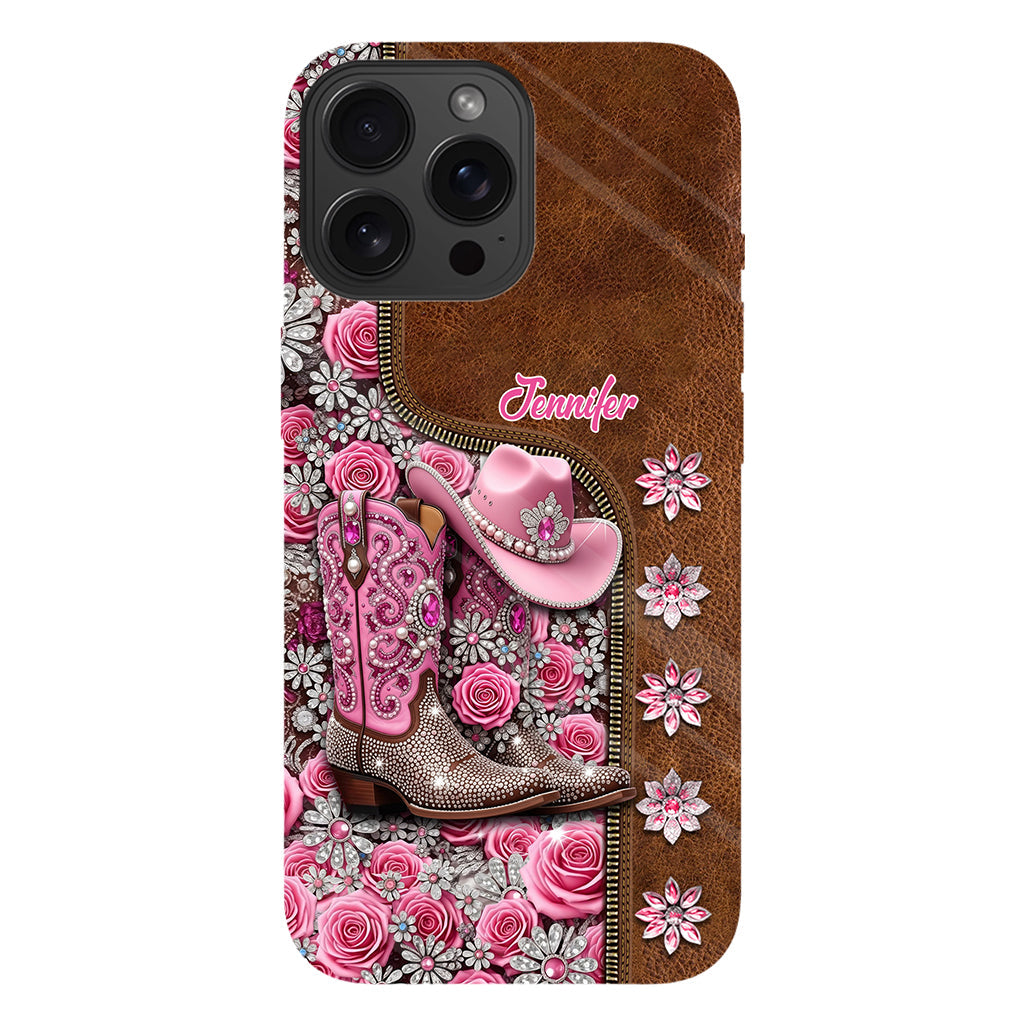 Wunderschöne Cowboystiefel - Personalisierte Handyhülle mit Cowgirl-Vollprint
