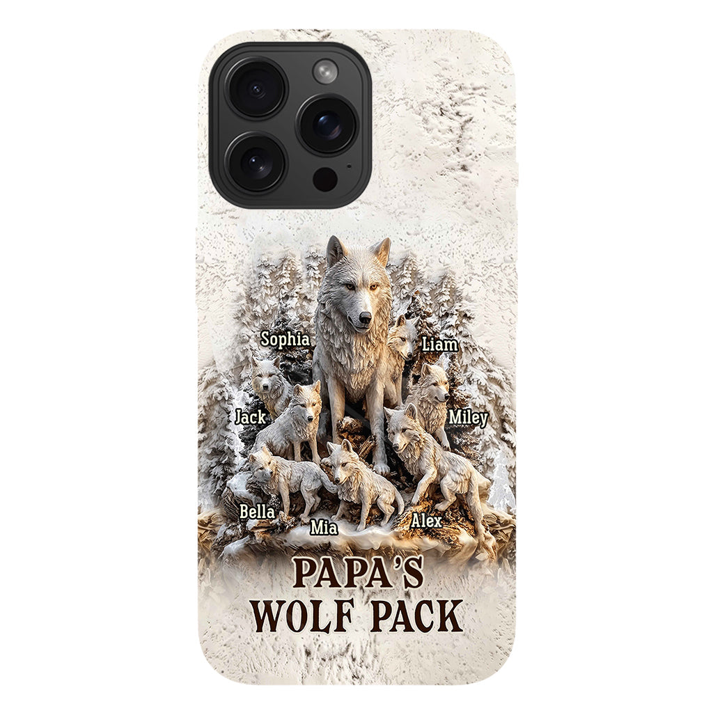 Papa's Wolf Pack - Personalized Father Full Print Phone Case