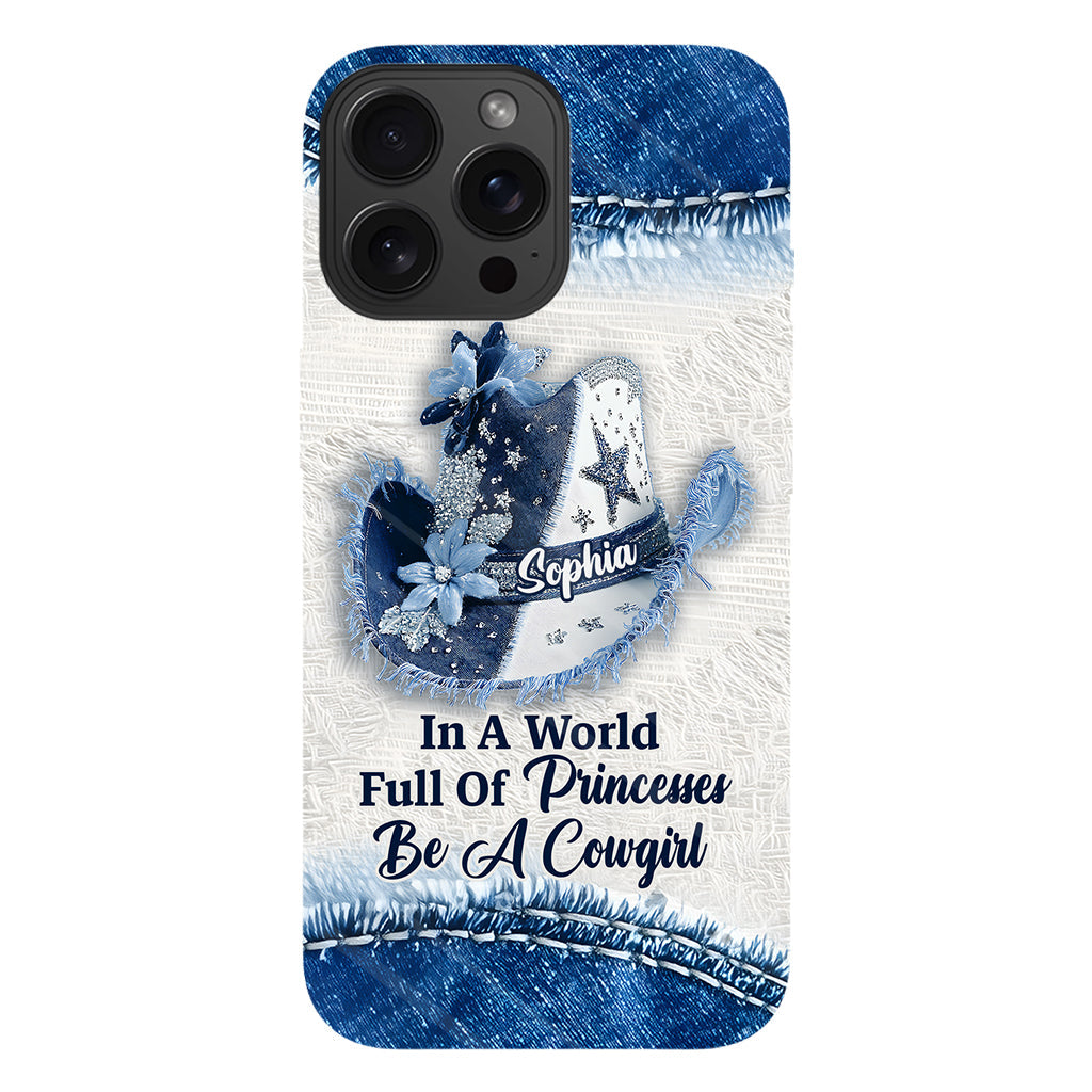 Dans un monde plein de princesses - Coque de téléphone personnalisée avec motif cowgirl