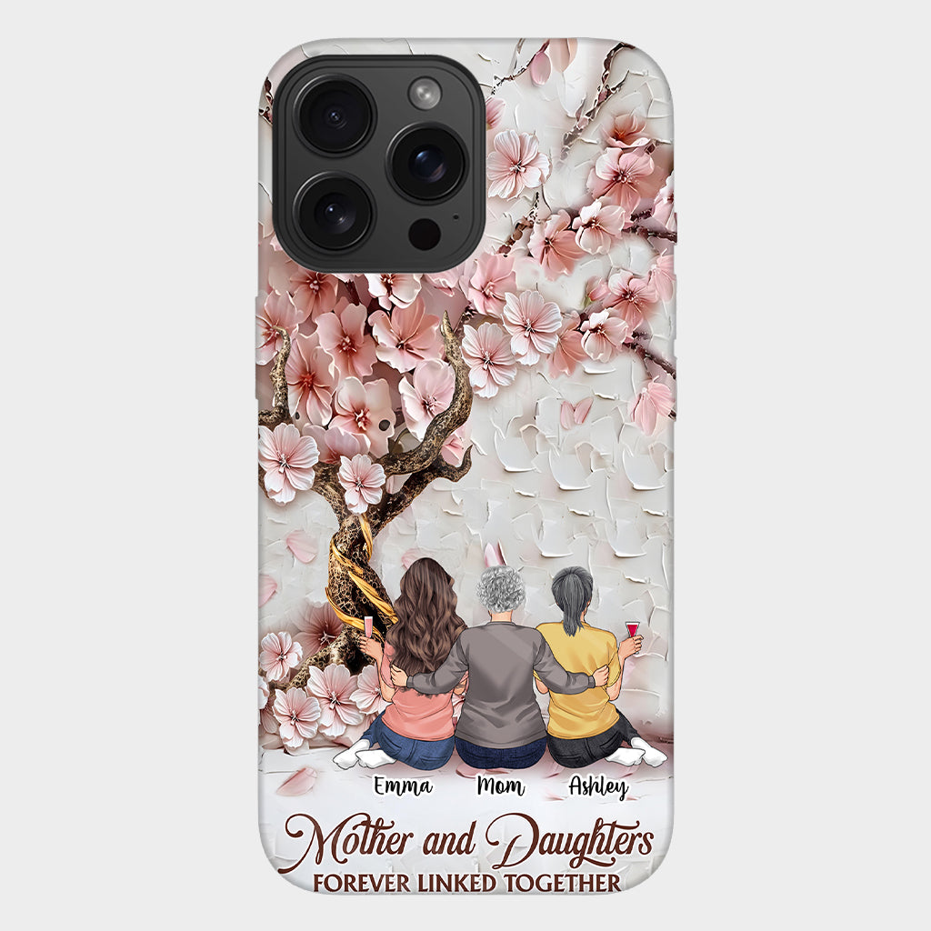 Mother And Daughters Forever Linked Together - Personalized Mother Full Print Phone Case
