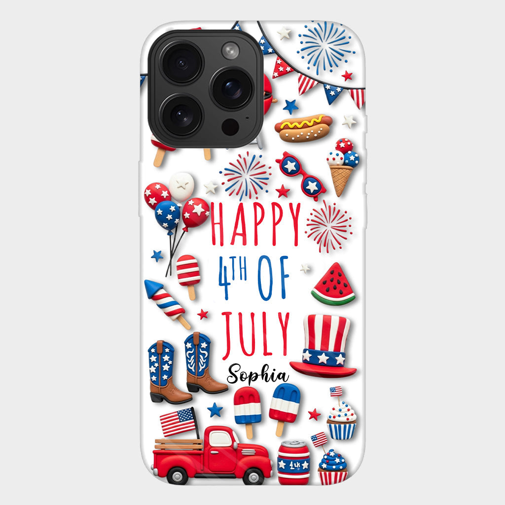 Joyeux 4 juillet ! Coque de téléphone personnalisée avec impression intégrale pour la fête nationale américaine (4 juillet).