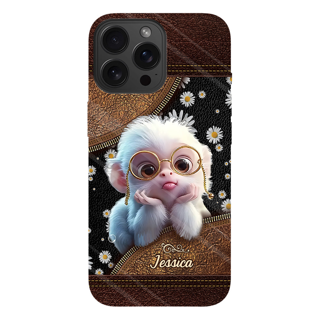 Coque de téléphone personnalisée avec imprimé intégral représentant un singe mignon