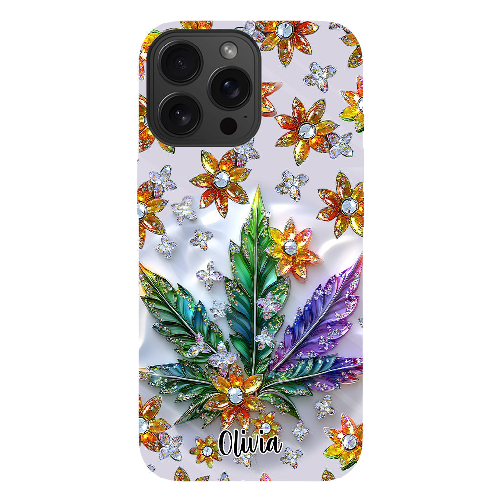 Wunderschönes Blatt - Personalisierte Handyhülle mit Cannabis-Vollbilddruck