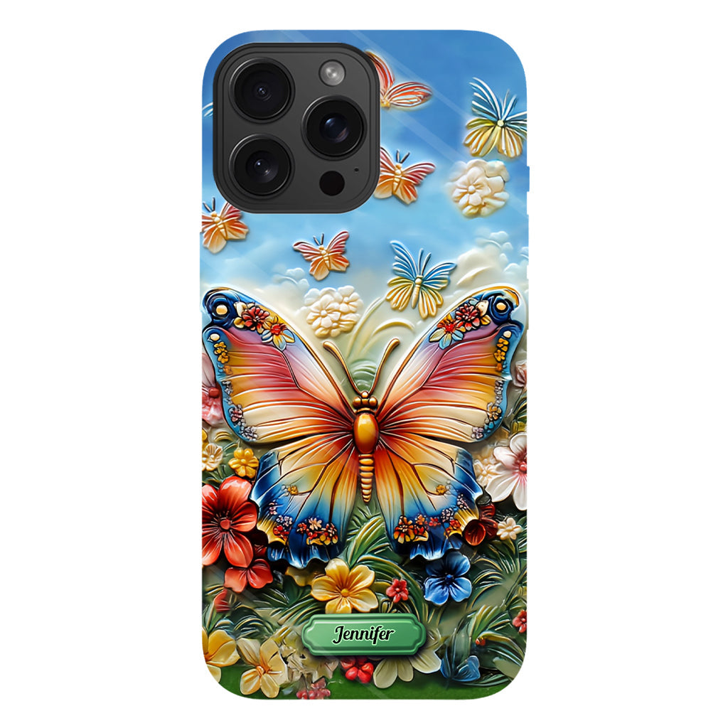 Wunderschöner Schmetterling, Biene, Libelle, Kolibri – personalisierte Handyhülle mit Schmetterlingsmotiv