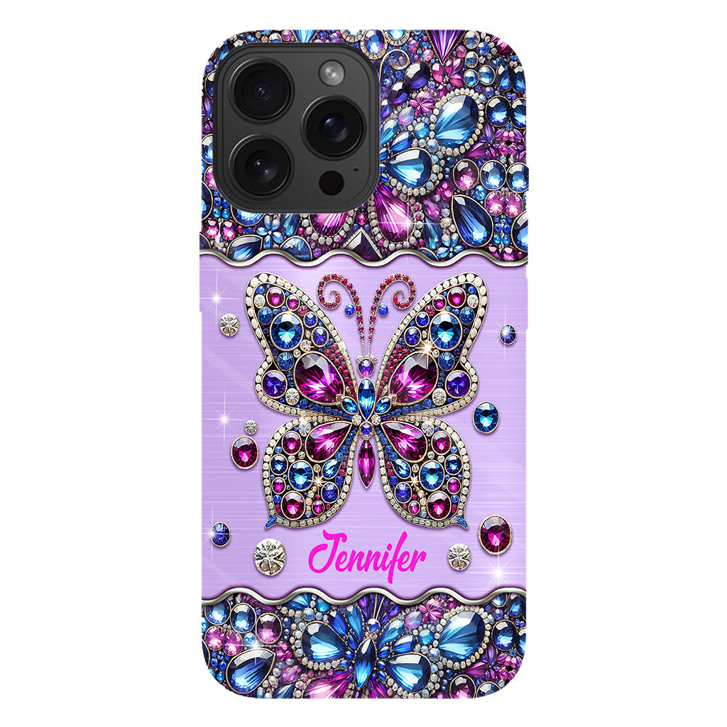 Glitzernder Schmetterling – Personalisierte Handyhülle mit Schmetterlingsmotiv