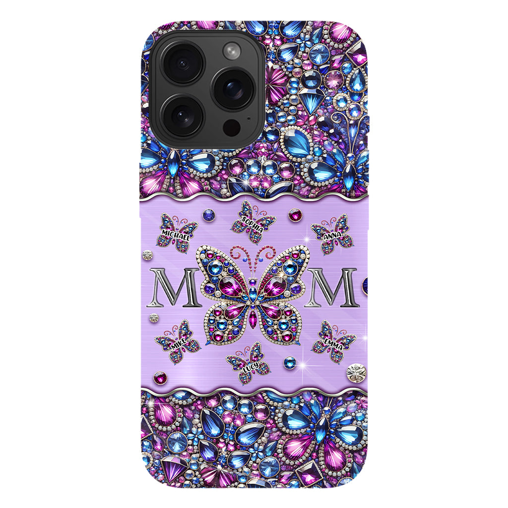 Mom And Children Butterflies - Personalized Mother Full Print Phone Case