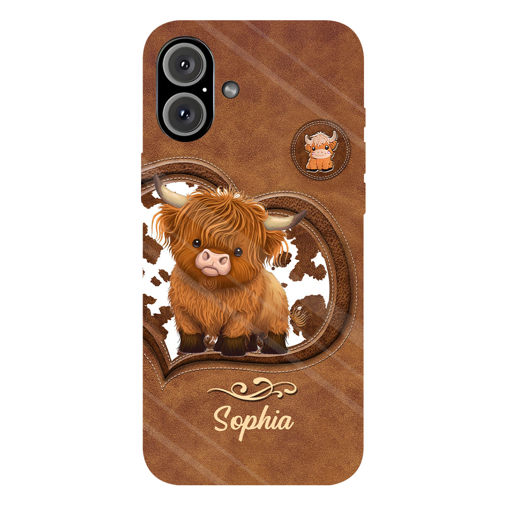 Coque de téléphone personnalisée avec imprimé vache des Highlands - Mignonne vache des Highlands