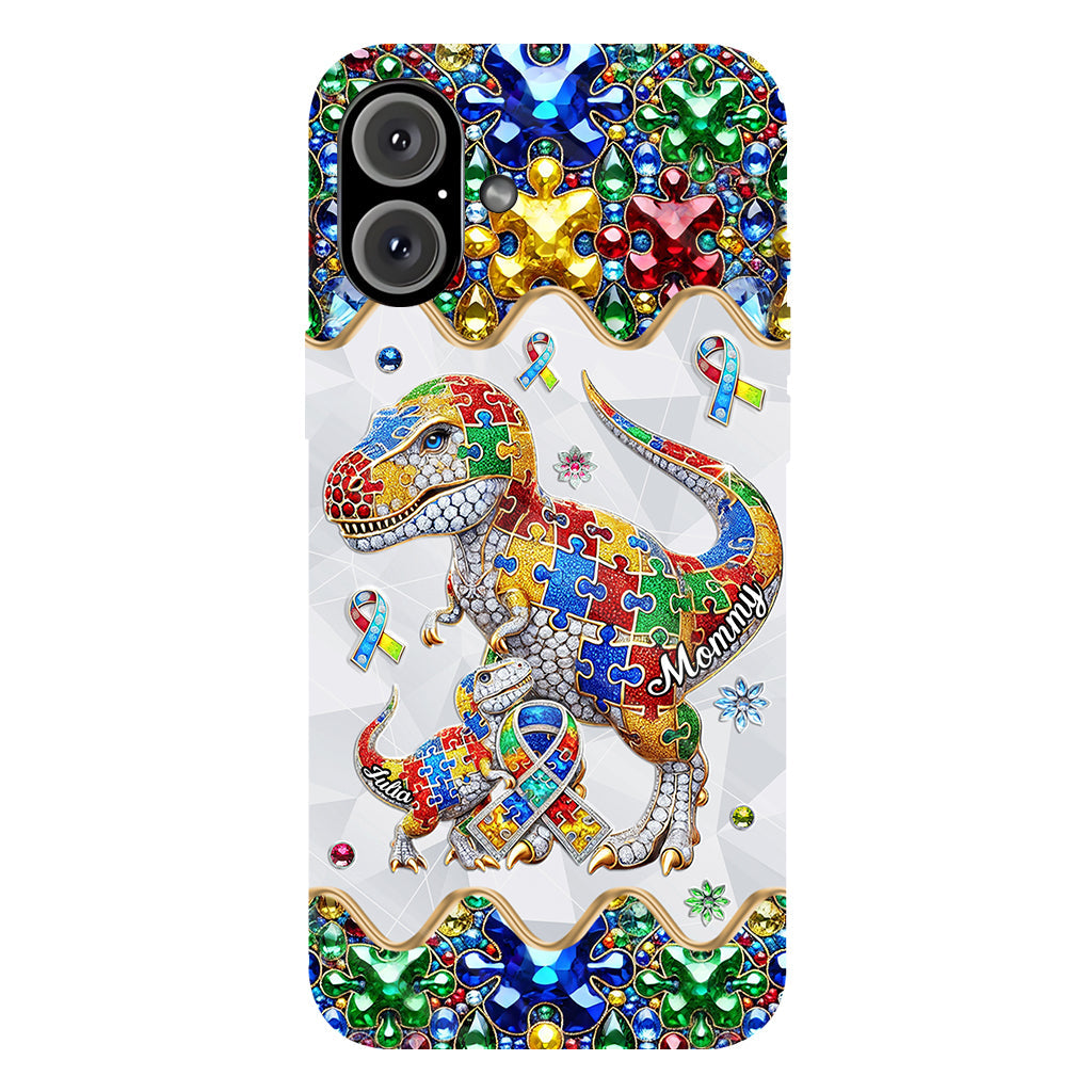 Strong Mama - Coque de téléphone personnalisée avec impression intégrale pour la sensibilisation à l'autisme