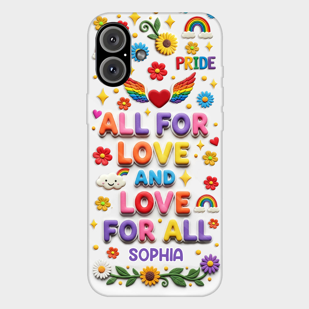 Alles für die Liebe und Liebe für alle – Personalisierte Handyhülle mit LGBT-Unterstützung und Vollbild-Print