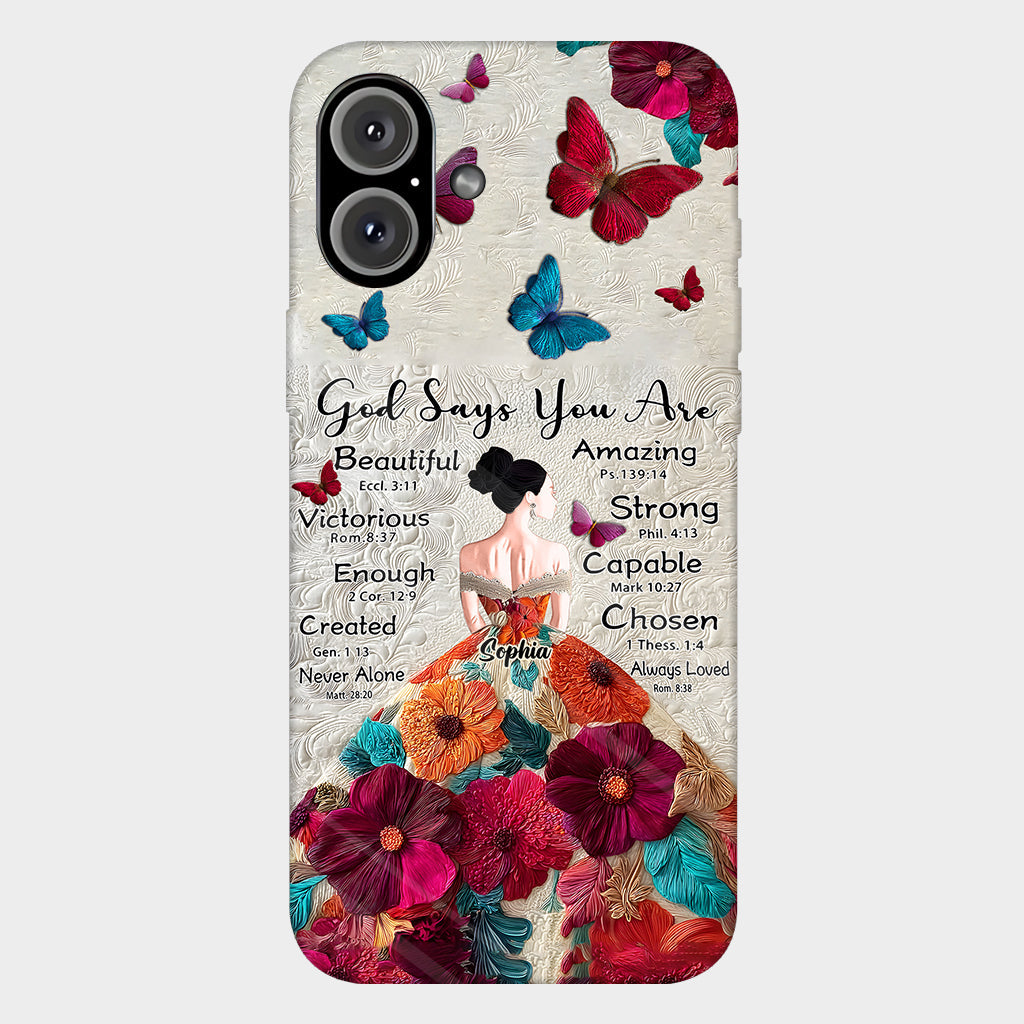 God Says You Are Enough - Personalized Christian Full Print Phone Case