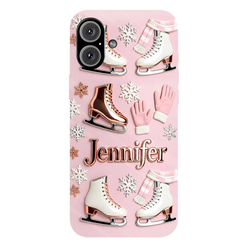 Le patinage sur glace me rend heureux - Coque de téléphone personnalisée avec impression intégrale sur le thème du patinage sur glace