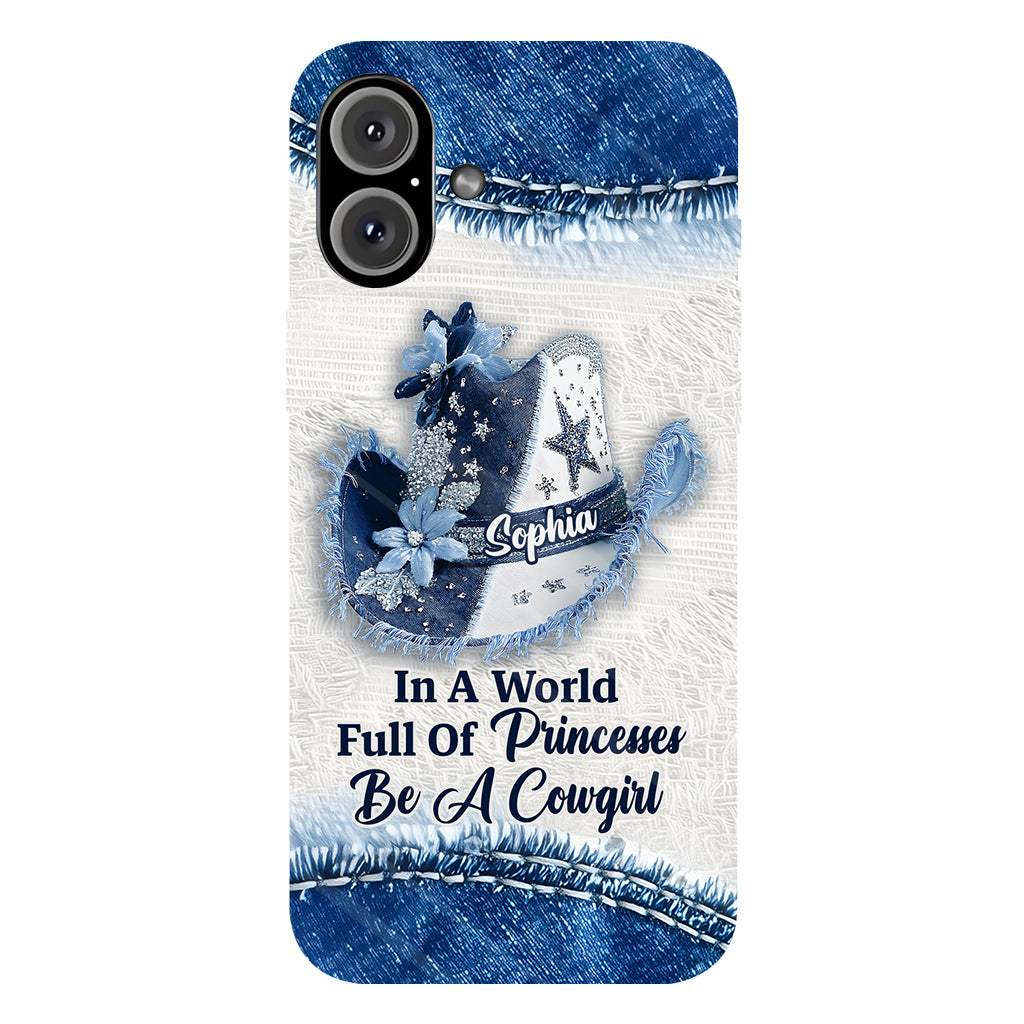 Dans un monde plein de princesses - Coque de téléphone personnalisée avec motif cowgirl